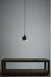 Montreux 1 Light Drum Pendant Small Black/Nickel - ZAF10346