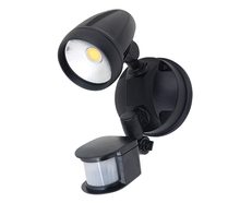Muro 15 Watt Single Head LED Spotlight with Sensor Black / Tri Colour - 25056