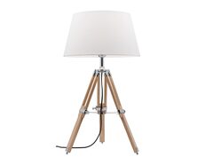 Timber Tripod Table Lamp Natural With Chrome - WT4401