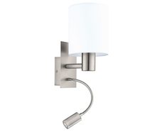 Pasteri Wall Light With Adjustable LED Goose Neck Satin Nickel / White - 96477