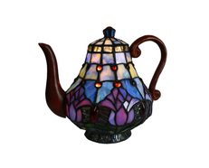 Tulip Tiffany Teapot Table Lamp - T-252 TEAPOT