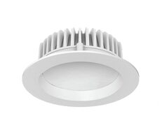 AT9012 Round 12W Dimmable Fire Rated LED Downlight White Frame / Cool White - 11426