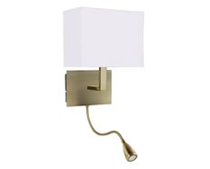 Maddox Bedside Wall Light With Flexi LED Task Light Antique Brass - WL6519-AB