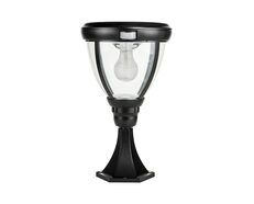 Traditional Pillar Mount LED Light With Motion Sensor Black - SLDPIL0007A-6.2W-PIR