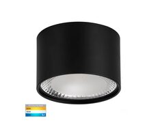 Nella 12W 240V Dimmable Surface Mounted LED Downlight Black / Tri-Colour - HV5803T-BLK