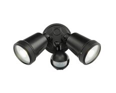 Hunter 22W Twin LED Spotlight with Sensor Black / Tri-Colour - 20625/06