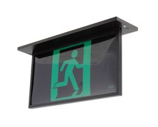 Blade LED Recessed Exit Sign With Emergency Downlight Black - 19878/06