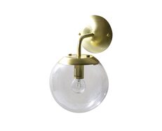 Newton Contemporary Clear Glass Wall Light Brushed Brass - SL64451BB