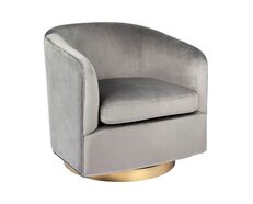 Belvedere Swivel Occasional Chair Charcoal Velvet - 31762