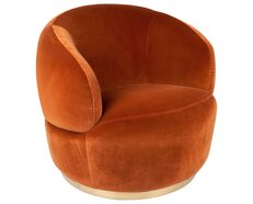 Tubby Swivel Occasional Chair Caramel Velvet - 32565