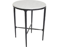 Heston Round Marble Side Table Black - B32167