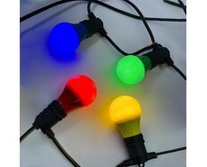 Festoon 10 Meter LED 5W Coloured GLS Party Light Kit Black - BF10B-E27-240V-5WA60RGBY