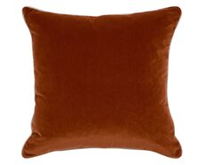 Sass Square Feather Cushion Caramel Velvet With Natural Linen - 52709