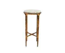 Aries Round Marble Side Table Gold - FUR2513G