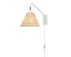 Otway DIY Plug-in Wall Light With Natural Shade White - 21559/05
