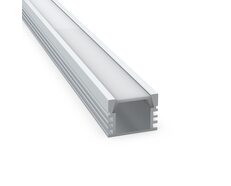 Recessed or Surface Mounted 2 Meter Aluminium LED Strip Extrusion Silver - AQS-EXT-007-200-A1