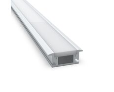 Floor Recessed Walk-On 2 Meter Aluminium LED Strip Extrusion Silver - AQS-EXT-008-200-A1