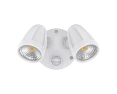 Muro Max 32W LED Twin Head Spotlight With Sensor White / Tri-Colour - 25087