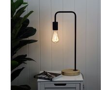 Lane Industrial Table Lamp Black / Timber - OL93131BK
