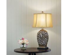 Donati Filigree Table Lamp with Gold Shade Silver - OL97973AS