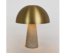 Degraves Concrete & Antique Brass Table Lamp With Shade - ELUH230905