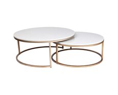 Chloe Stone Nesting Coffee Tables Antique Gold - 31730