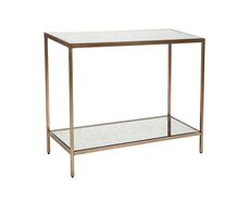 Cocktail Mirrored Console Table Small Antique Gold - 32216