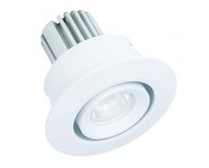 Round 3W LED Cabinet/Shelf Mini Downlight White Finish / Warm White - AT9014/WH/WW