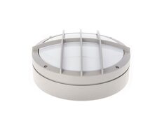 Bulkhead 14W LED Round Caged Bunker Light Cool White - AT5403/WHT/LED