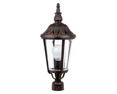 Lucca Round Post Top Lantern Rustic Brown - DUP377-BR
