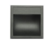 CLA4136W Square 240V Surface Mounted 2.4W LED Steplight - Black Finish / Warm White LED