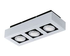 Loke 1 Triple 15W LED Surface Mounted Downlight Brushed Aluminium-Chrome / Neutral White - 200689