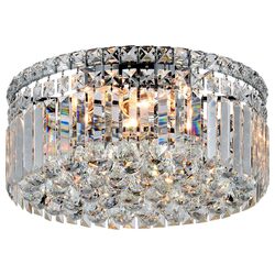 Rotondo Small 30cm Flush 3 Light Crystal Glass Chrome - LOI1000427