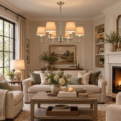Prescot Chandelier Antique Silver Base With Dark Natural Shade - ELPIM50727AS