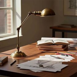 Stamford Adjustable Desk Lamp Antique Brass - ELPIM59166AB
