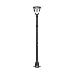 Traditional Single Head LED Post Light With Motion Sensor Black - SLDPL0007A-S2-6.2W-PIR