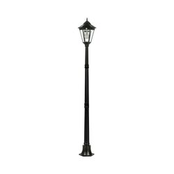 Solar Traditional Single Head LED Post Light With Motion Sensor Black - SLDPL0012A-S2-3.8W-PIR