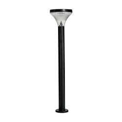 Solar Round LED Bollard Black / Cool White - SLDBL0094-S1-2.4W