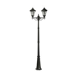 Traditional Twin Head LED Post Light Black - SLDPL0009B-7.6W