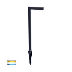 Nedia 7W 12V DC Square LED Garden Spike Light Black / Tri-Colour - HV1459T-BLK