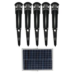 Solar 5 Pack LED Bollard Kit Black / Warm White - SLDBLK-5