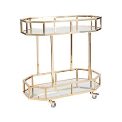 Brooklyn Mirrored Drinks Trolley Gold - 31047