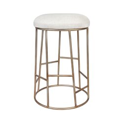 Aiden Gold Steel Kitchen Stool Natural Linen - 32201