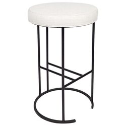 Blackley Black Iron Kitchen Stool Natural Linen - 32462
