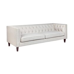 Tuxedo 3 Seater Tufted Sofa Natural Linen - 32230