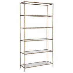 Heston Shelving Unit Brass - B32220