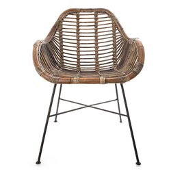 Iron Rattan Armchair Natural - FUR167