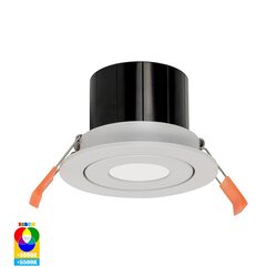 Prime Wi-Fi 12W RGBCW 240V LED Tilt Downlight White - HV5512RGBCW-WHT