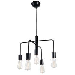 Lou 5 Light Metal DIY Pendant Black - 20324/06