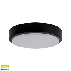 Liptor 30W CCT 240V LED 364mm Round Oyster Light Black - HV36053T-BLK
